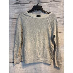 Aqua Gray Embellished Studded Shoulder Sweatshirt M